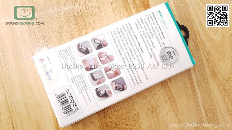 Miếng dán cường lực camera iPhone X Totu kèm ốp viền bảo vệ camera