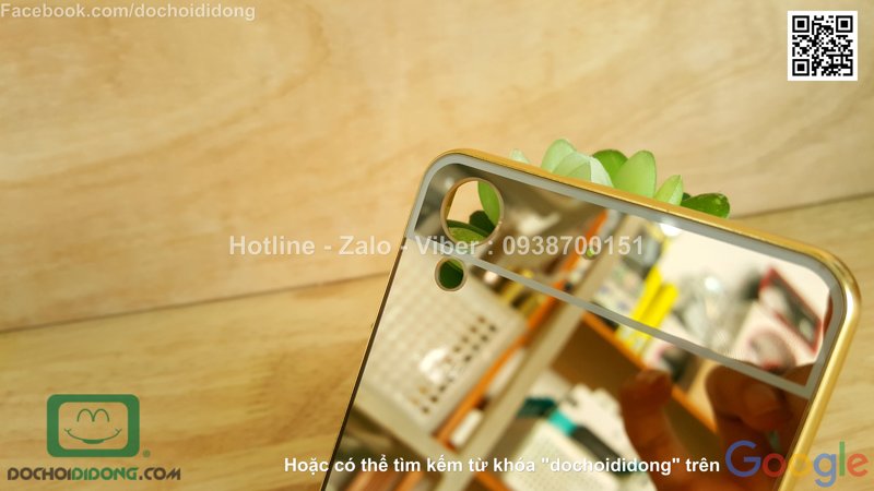 Ốp lưng HTC Desire 626 viền nhôm lưng tráng gương