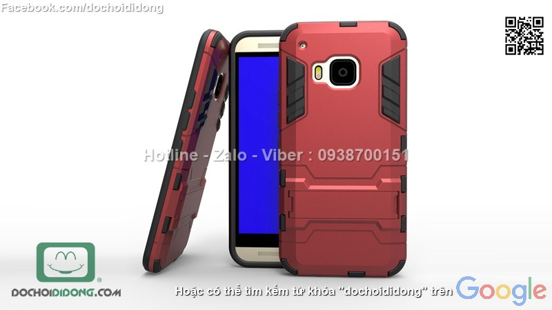 Ốp lưng HTC One M9 Iron Man chống sốc có chống lưng