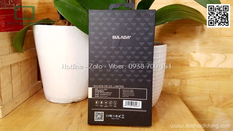 Ốp lưng iPhone 6 6S Plus Sulada lưng kính trong viền màu