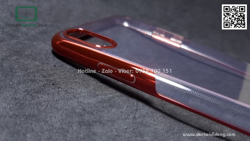 Ốp lưng iPhone XS Max Baseus Shining dẻo trong viền màu