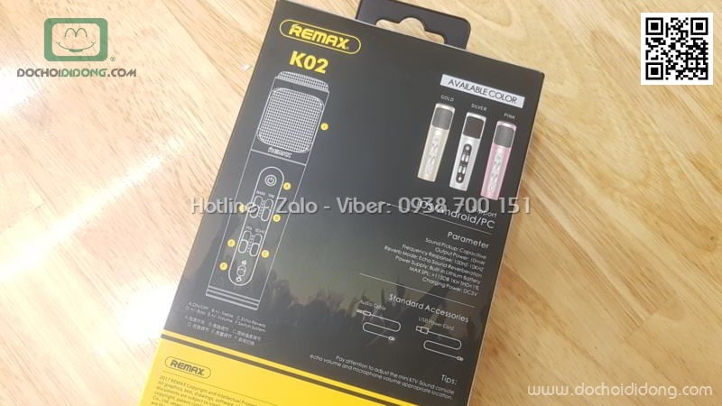 Micro karaoke Remax K02 cho điện thoại máy tính bảng và PC