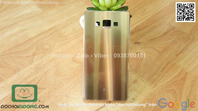 Ốp lưng Samsung Galaxy A7 loại dẻo lưng vàng óng ánh