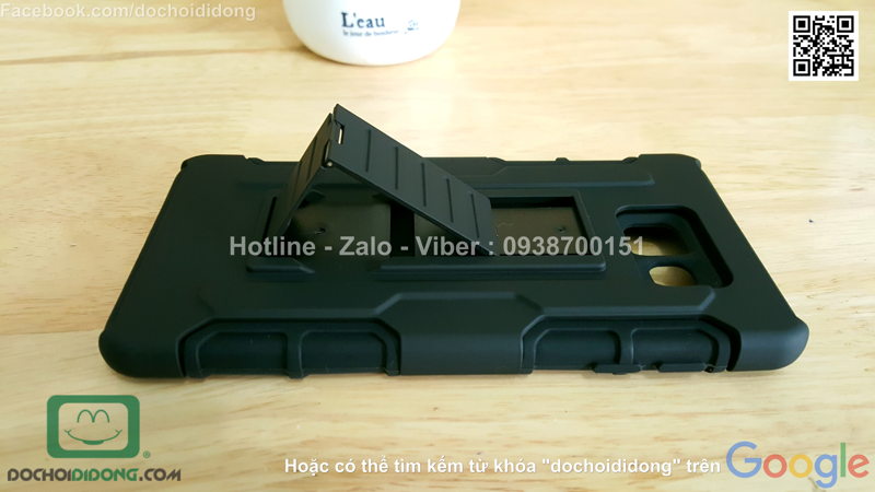Ốp lưng Samsung Galaxy A7 2016 siêu chống sốc kèm đế đeo lưng