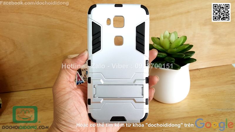 Ốp lưng Huawei G7 Plus Iron Man chống sốc có chống lưng