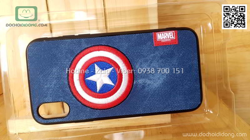 Ốp lưng iPhone X Marvel Avengers lưng vải