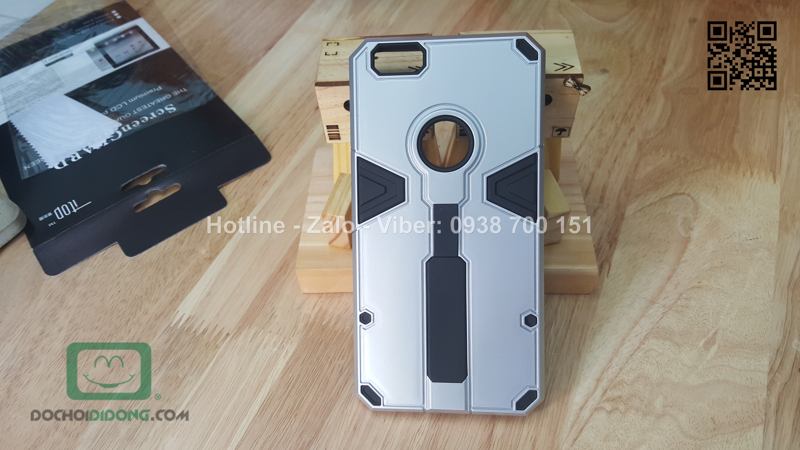 Ốp lưng iPhone 6  Plus Iron Man chống sốc có quai đeo tay