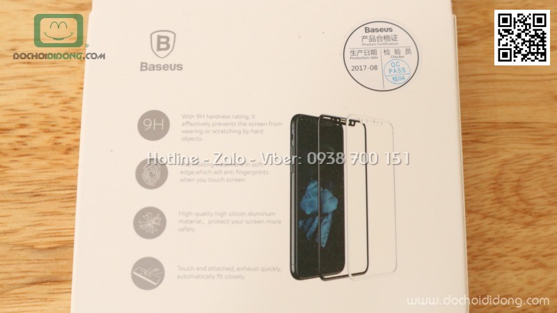 Miếng dán cường lực iPhone X Baseus full màn hình