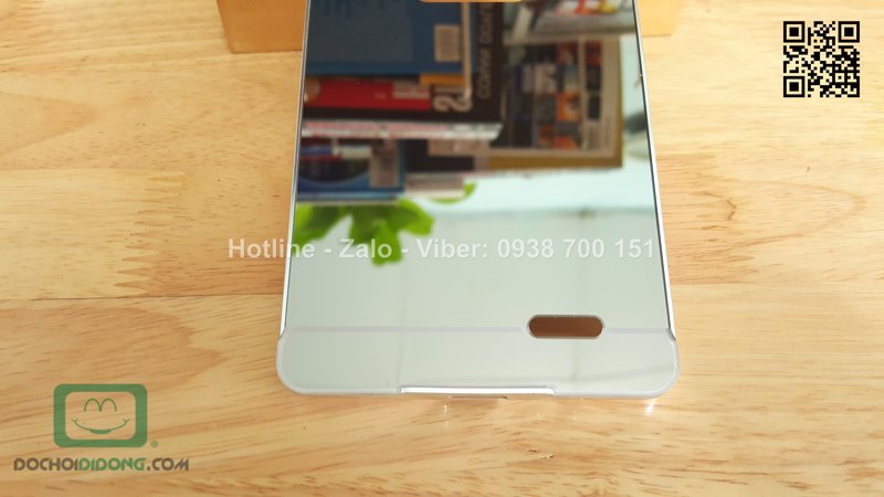 Ốp lưng OPPO R7 Plus viền nhôm lưng tráng gương