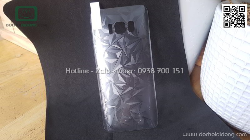 Miếng dán full lưng Samsung S8 kim cương