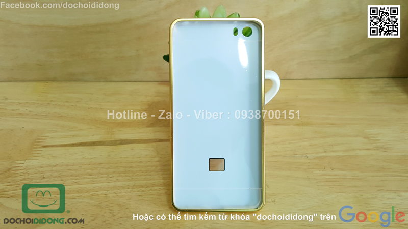 Ốp lưng Xiaomi Mi 5 viền nhôm lưng tráng gương