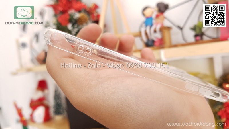 Ốp lưng iPhone X XS Zacase dẻo trong bảo vệ camera và chân sạc