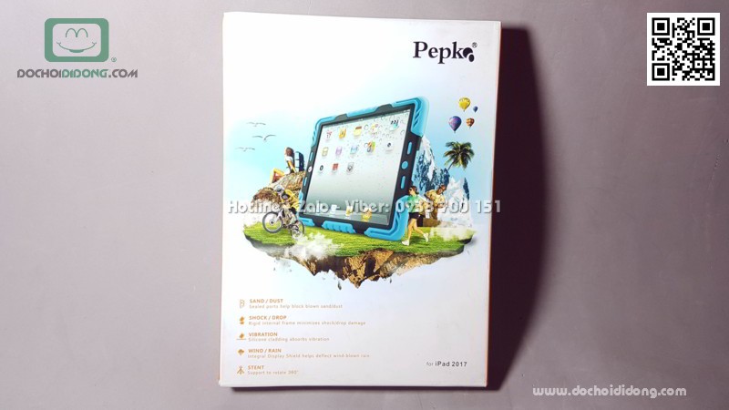 Ốp lưng chống sốc iPad 9.7 2017 Pepkoo có chống lưng xoay 360