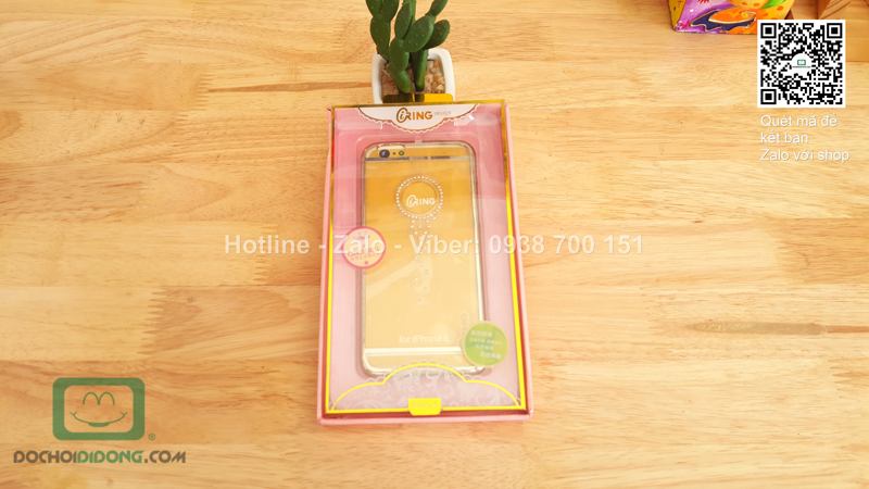 Ốp lưng iPhone 6 6s cứng trong viền xi lưng đính đá