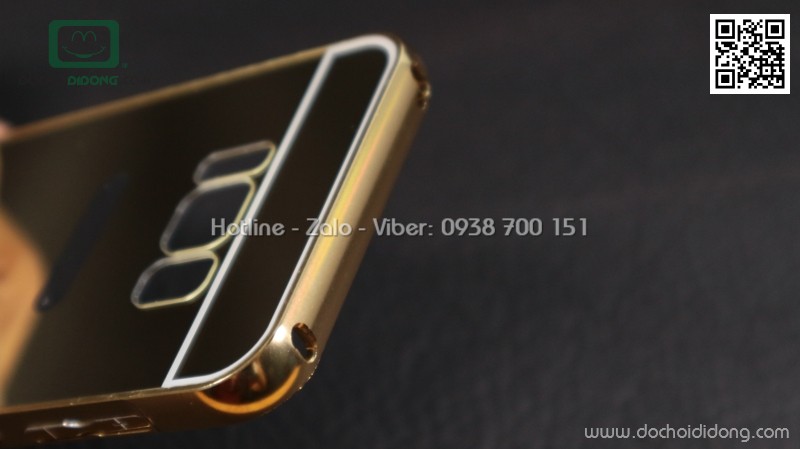 Ốp lưng Samsung S8 viền nhôm lưng tráng gương