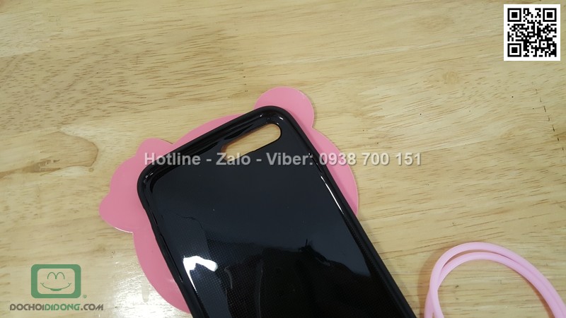 Ốp lưng iPhone 7 Plus dẻo hình thú có dây đeo
