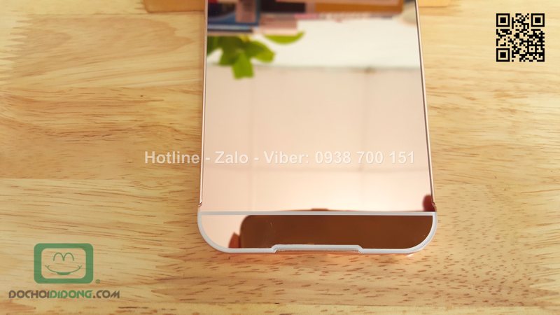 Ốp lưng iPhone 6 Plus viền nhôm lưng tráng gương