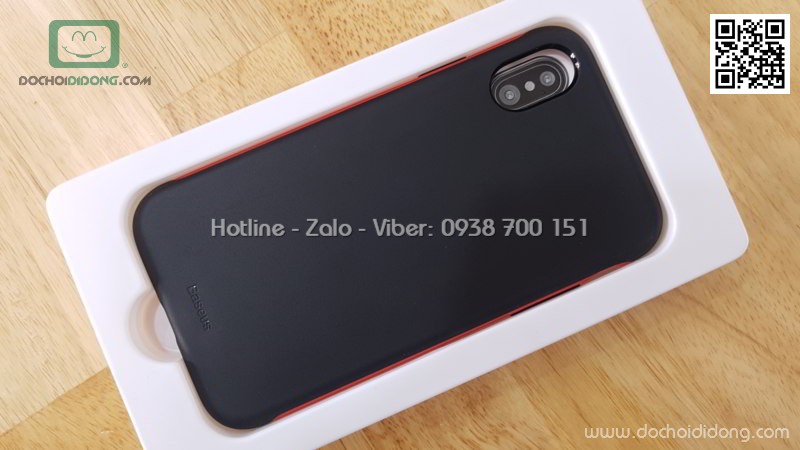 Ốp lưng iPhone X XS Baseus Bumper viền gân 3 lớp