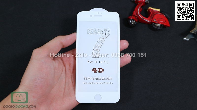 Miếng dán cường lực iPhone 8 4D full màn hình 9H