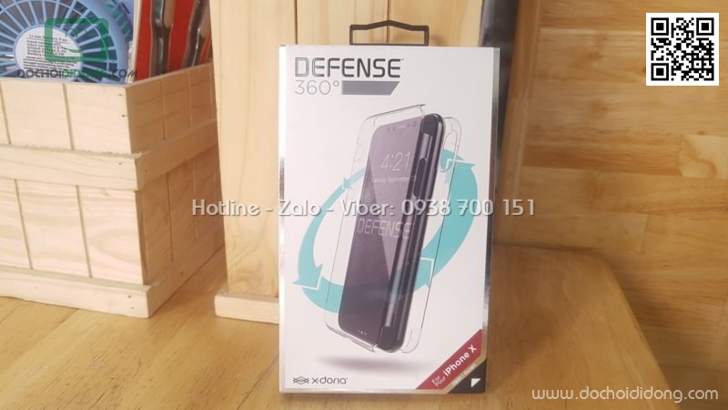 Ốp lưng iPhone X XS X-Doria Defense 360 độ