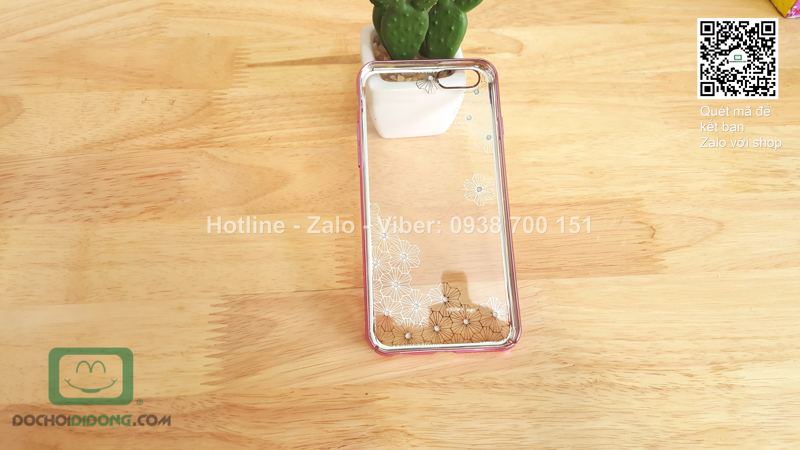 Ốp lưng iPhone 6 6s cứng trong viền xi lưng đính đá