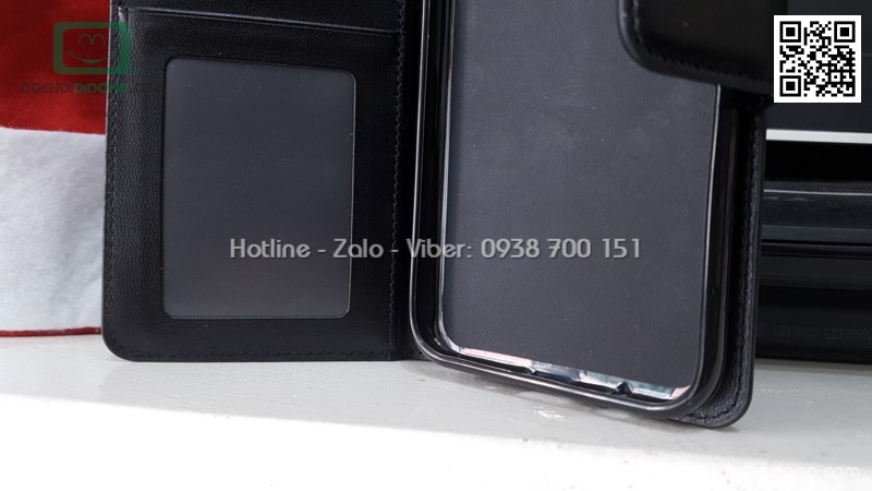 Bao da Samsung J7 Pro Hanman dạng ví có quai gài