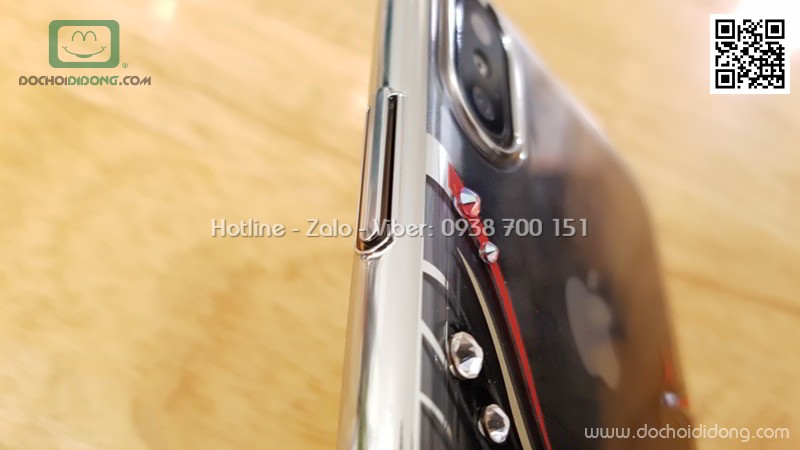 Ốp lưng iPhone X XS Kavaro trong viền màu đính đá