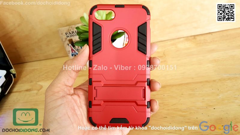 Ốp lưng iPhone 7 Iron Man chống sốc có chống lưng