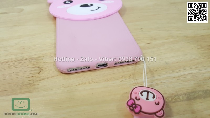 Ốp lưng iPhone 7 Plus dẻo hình thú có dây đeo