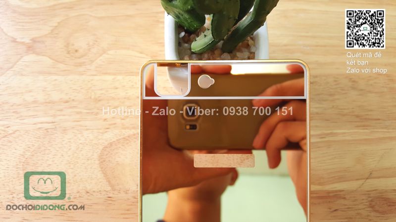 Ốp lưng OPPO R5 viền nhôm lưng tráng gương