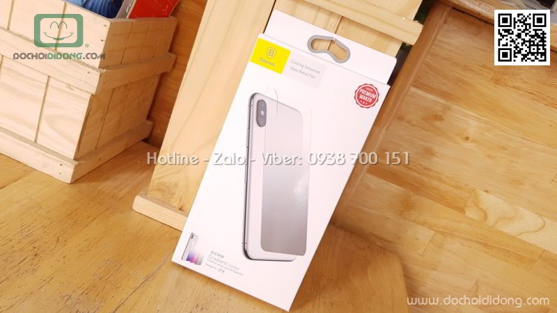 Miếng dán cường lực mặt lưng iPhone X Baseus hào quang kèm 2 dán camera