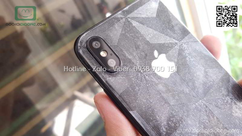 Miếng dán mặt lưng iPhone X in khối 3D