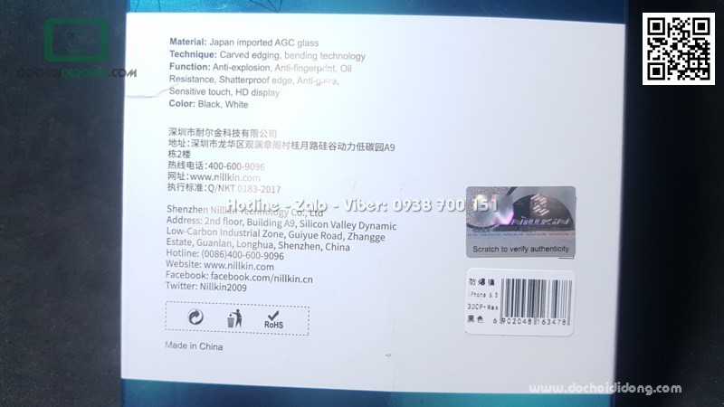 Miếng dán cường lực full màn hình iPhone Xs Max Nillkin CP Max 9H