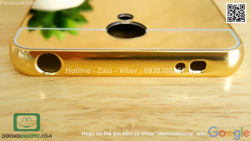 Ốp lưng Xiaomi Redmi Note 2 viền nhôm lưng tráng gương