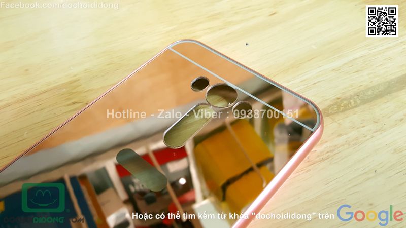 Ốp lưng Asus ZenFone 2 Laser ZE550KL viền nhôm lưng tráng gương