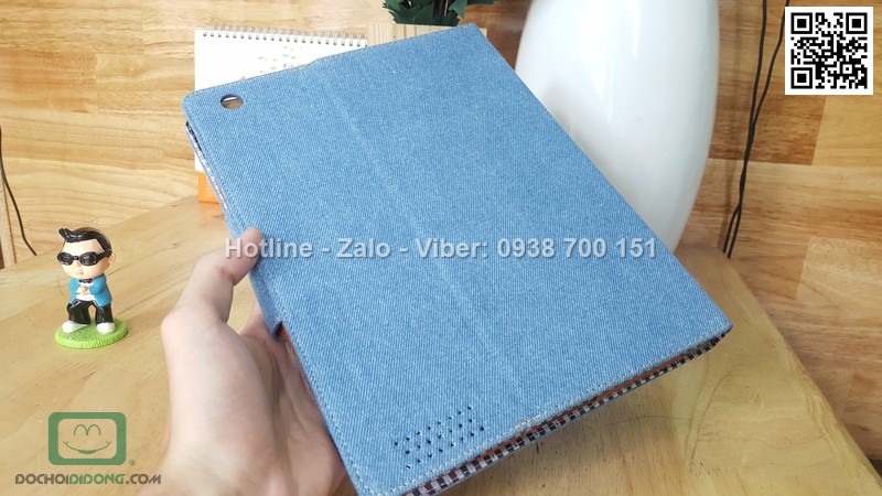 Bao da iPad 2 3 4 vải jean cao cấp