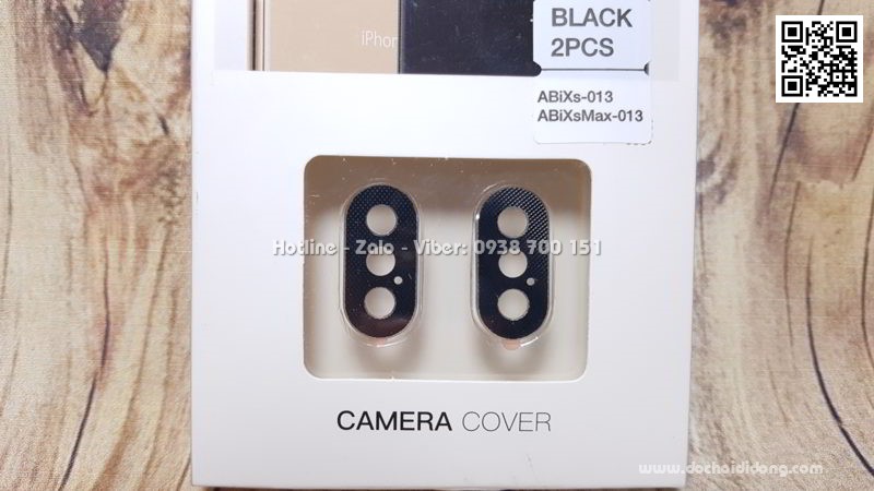 Bộ 2 ốp nhôm bảo vệ camera iPhone X Xs Xs Max Totu