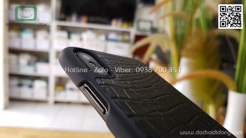 Ốp lưng iPhone X Nuoku da cá sấu thật