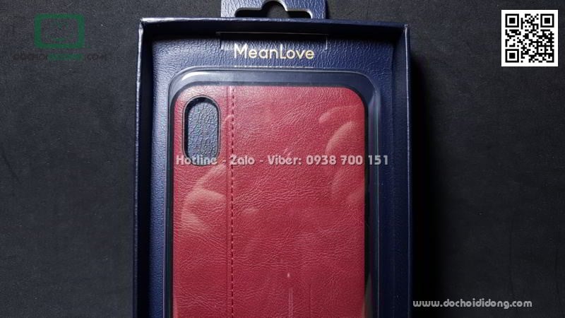 Ốp lưng iPhone XS Max Mean Love lưng da chống sốc