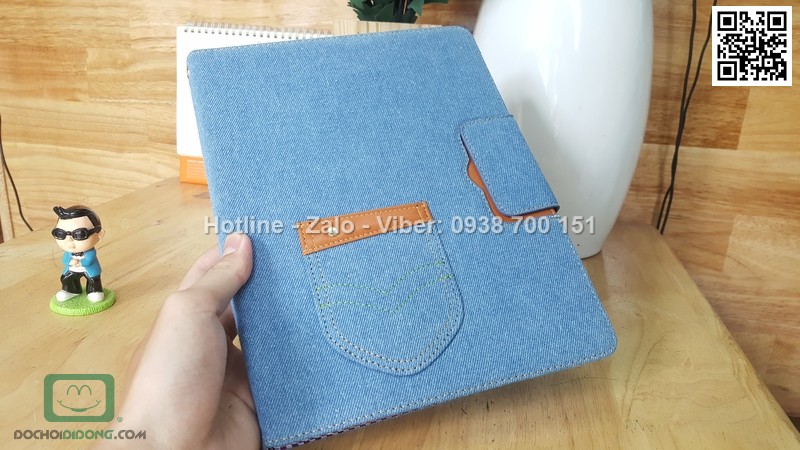 Bao da iPad 2 3 4 vải jean cao cấp