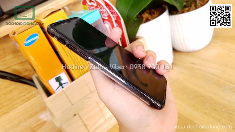 Ốp lưng iPhone X Baseus Minju lưng trong viền màu