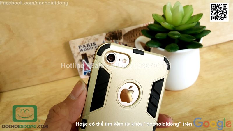 Ốp lưng iPhone 8 Iron Man chống sốc có chống lưng