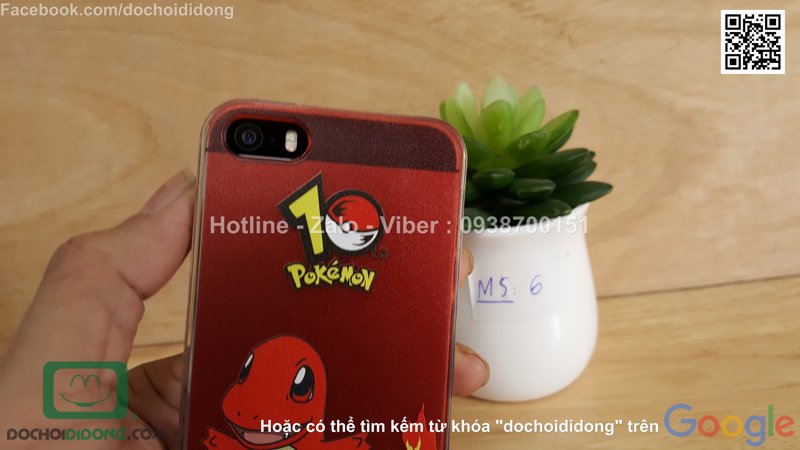 Ốp lưng iPhone 5 5s SE Pokemon Go dẻo viền trong