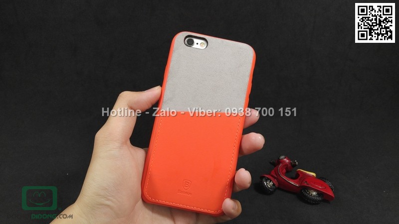 Ốp lưng iPhone 6 6s Baseus lưng vải có ngăn để tiền
