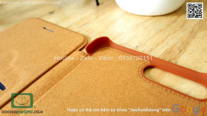Bao da iPhone 7 Plus Nillkin Qin vân sần