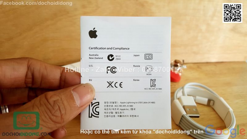 Cáp sạc Apple iPhone 7 Lightning chính hãng