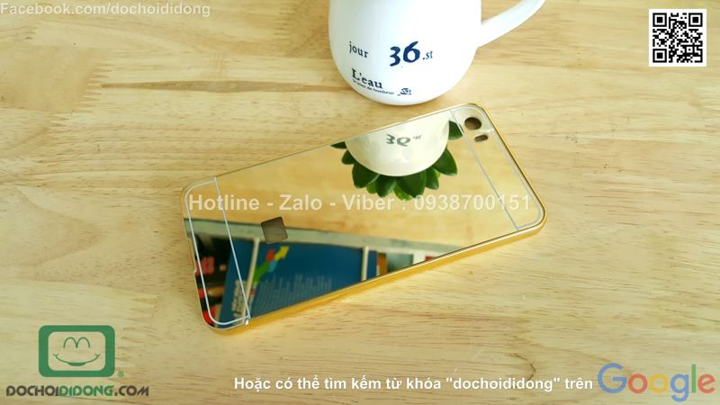 Ốp lưng Xiaomi Mi 5 viền nhôm lưng tráng gương