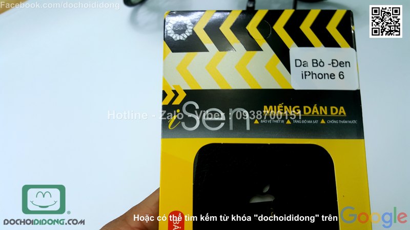 Miếng dán da mặt sau iPhone 6 6s iSen