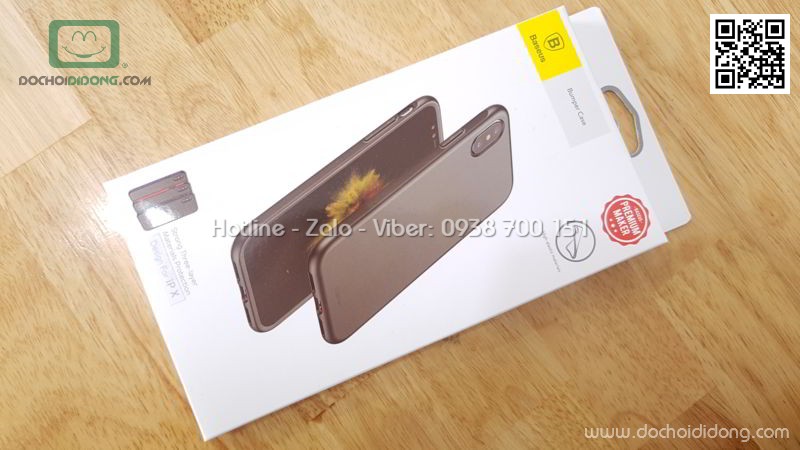 Ốp lưng iPhone X XS Baseus Bumper viền gân 3 lớp