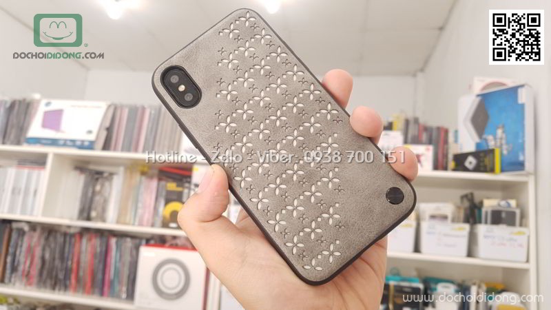 Ốp lưng iPhone X XS Nillkin Star giả da cao cấp